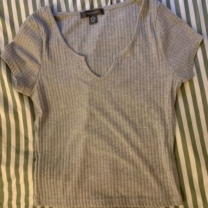 light gray cropped top